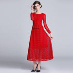 Robe Dentelle Rouge Manche Longue | Infinie Dentelle