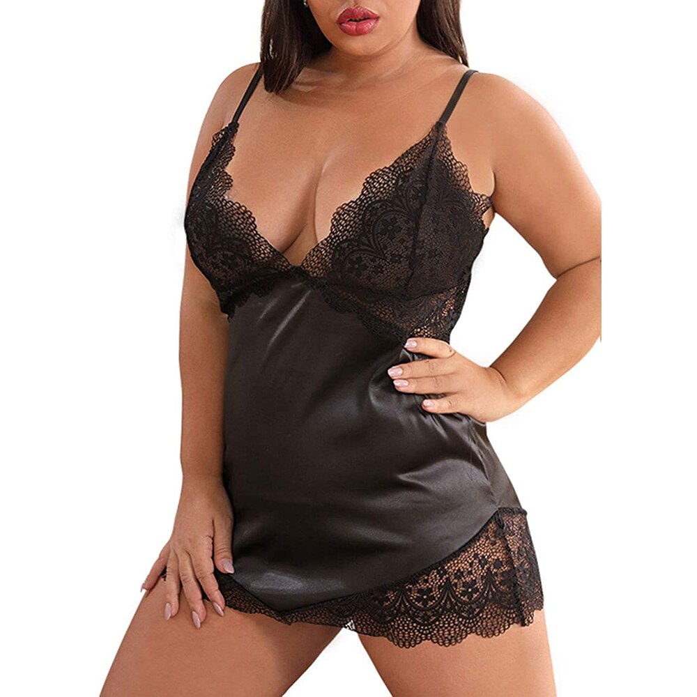 Nuisette Noir Dentelle Grande Taille