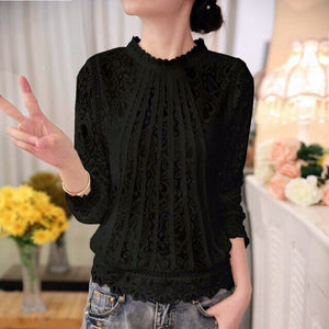 Top Dentelle Manche Longue Femme