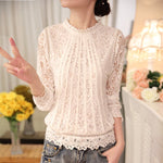 Top Dentelle Manche Longue Femme