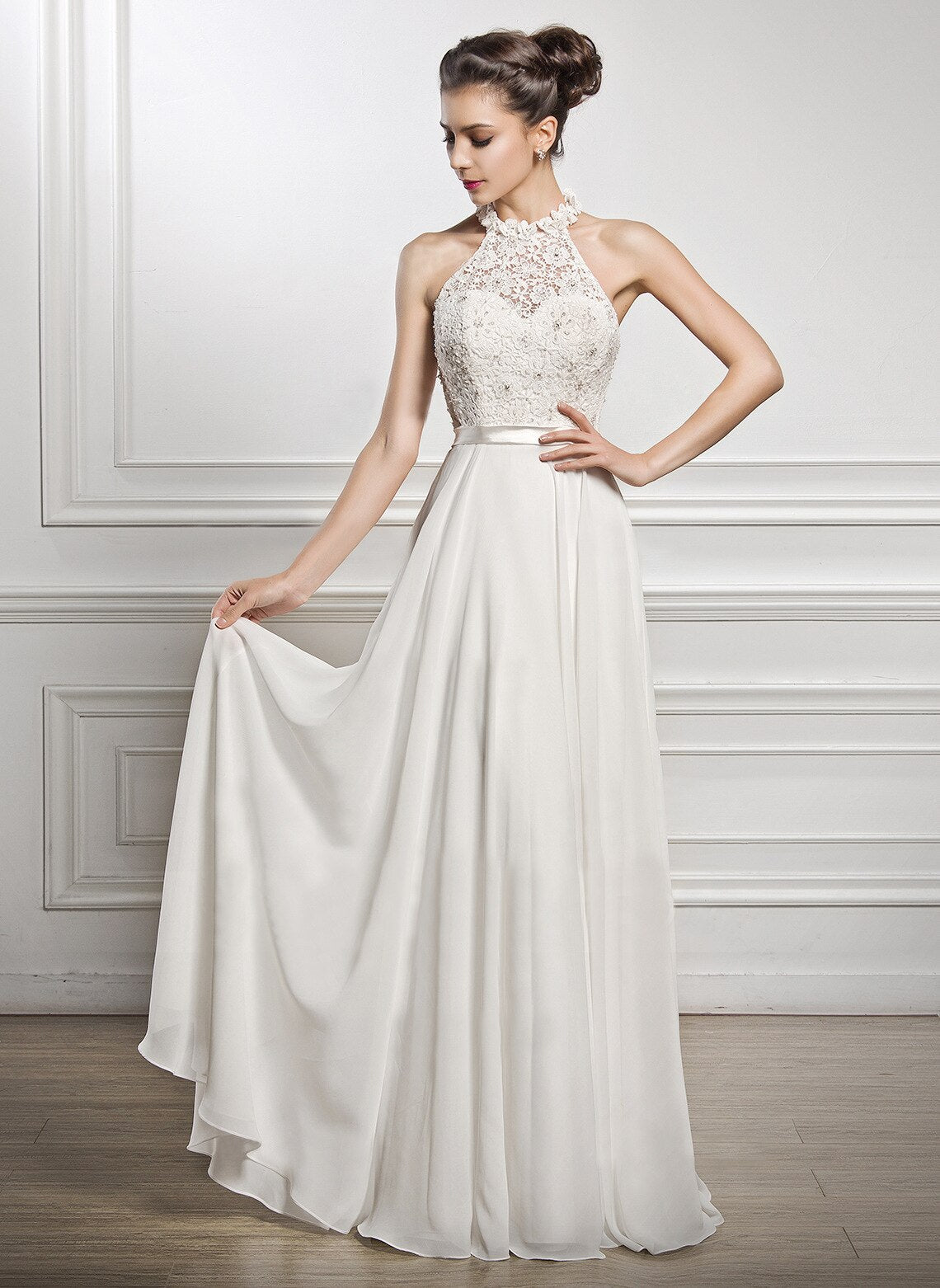 Robe Blanche Dentelle Demoiselle d'Honneur | Infinie Dentelle