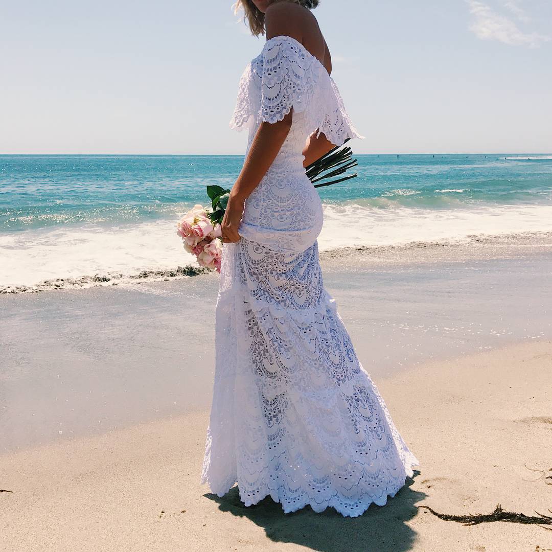 Robe de Plage Longue Dentelle Blanche | Infinie Dentelle