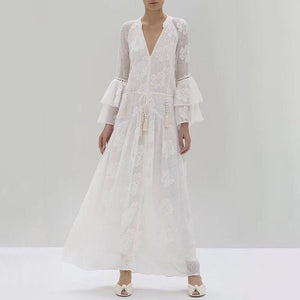 Longue Robe Blanche Dentelle | Infinie Dentelle