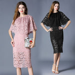 Robe Mi-Longue Dentelle Rose