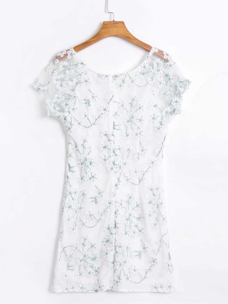 Robe Blanche Dentelle Fleurs | Infinie Dentelle