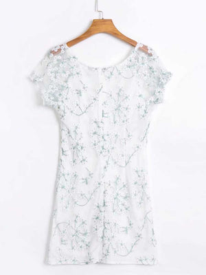 Robe Blanche Dentelle Fleurs | Infinie Dentelle
