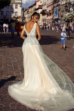 Robe Mariée Dentelle Beige