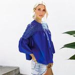 Haut Col Dentelle Femme