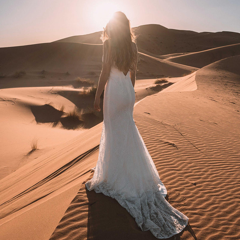 Robe Mariée Col V Dentelle