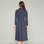 Robe Longue Dentelle Bleu
