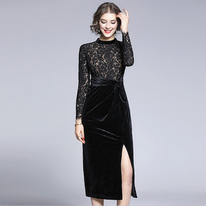 Robe Dentelle et Velours | Infinie Dentelle