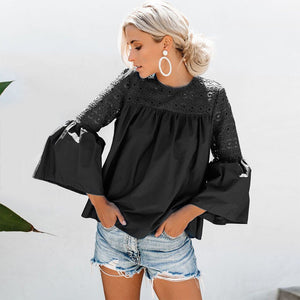 Haut Col Dentelle Femme