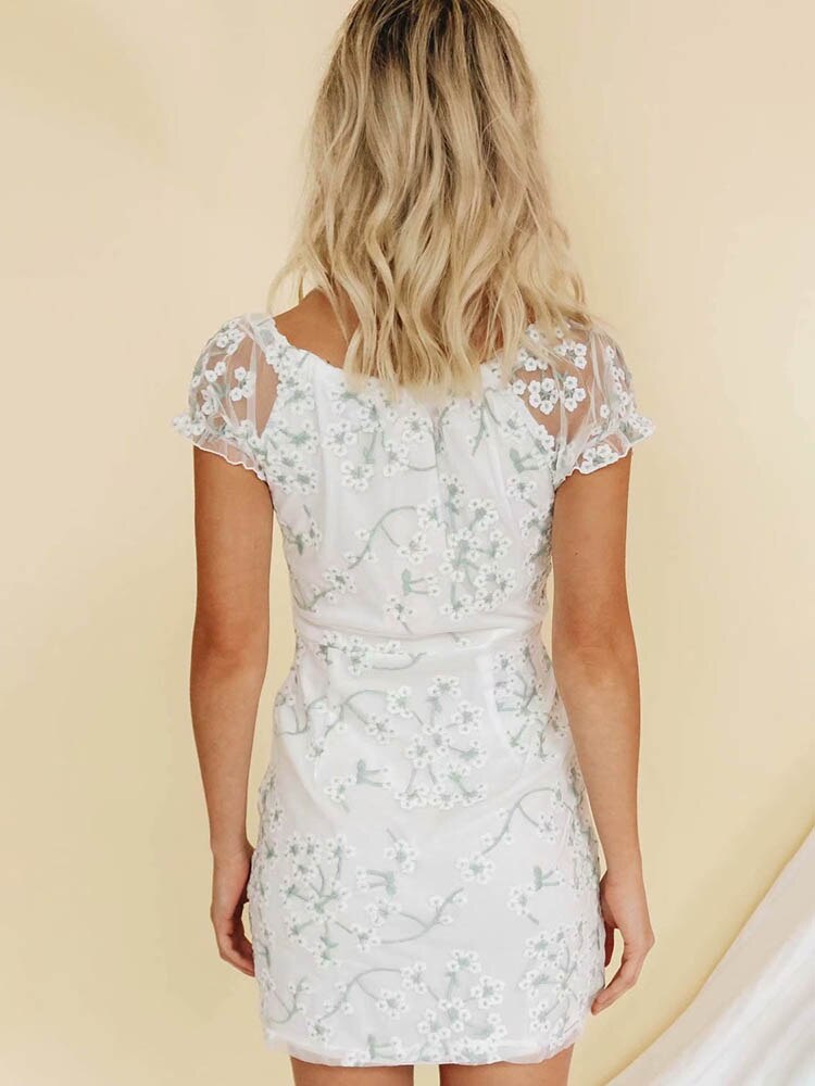 Robe Blanche Dentelle Fleurs | Infinie Dentelle