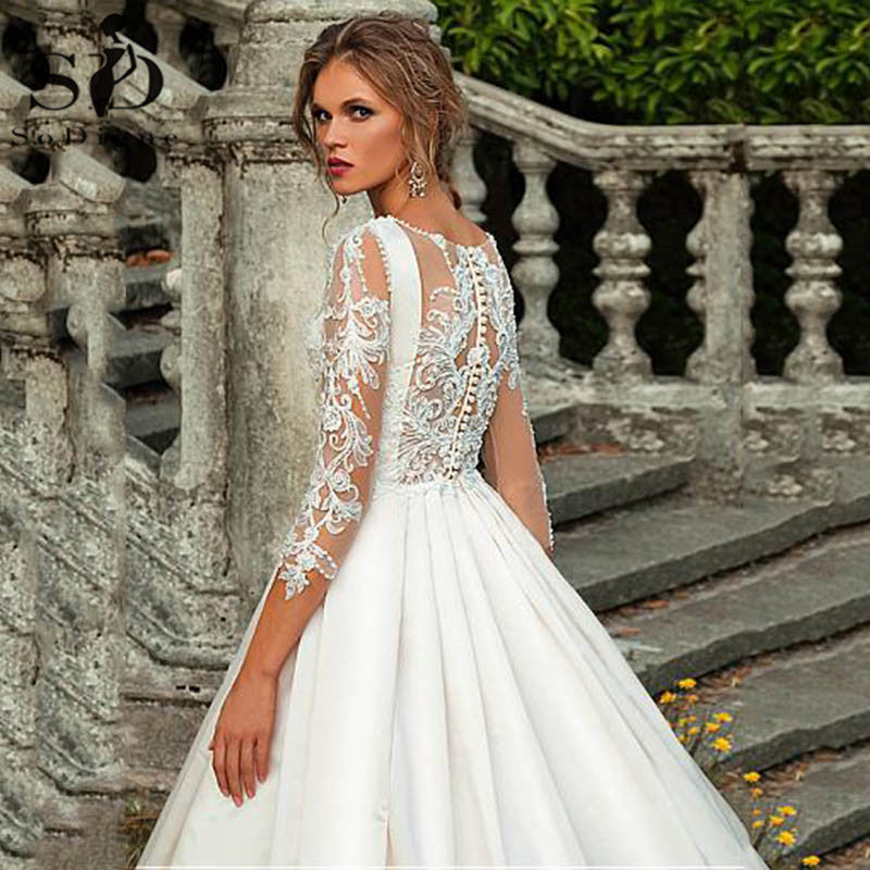 Robe de Mariée Mousseline Dentelle