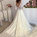 Robe de Mariée Blanche Manche Longue