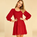 Robe Rouge Dentelle Patineuse