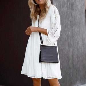 Robe Tunique Dentelle Blanche