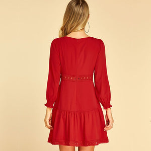 Robe Rouge Dentelle Patineuse