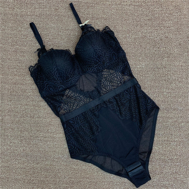 Body Noir Bretelle Dentelle