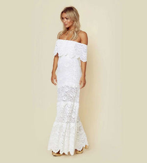 Robe de Plage Longue Dentelle Blanche | Infinie Dentelle
