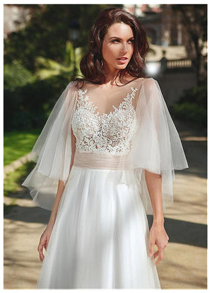 Robe de Mariée Dentelle Coupe Droite