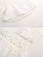 Robe Courte en Dentelle Creux Manches Mi-Longues | Infinie Dentelle