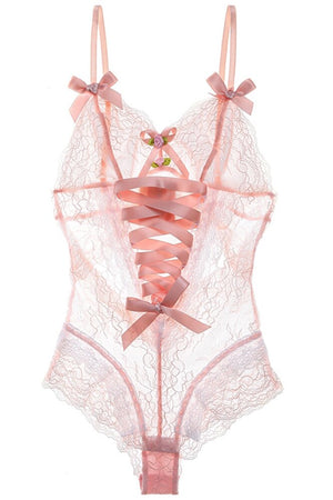 Body Dentelle Rose Pâle