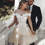 Robe Mariage Beige Dentelle