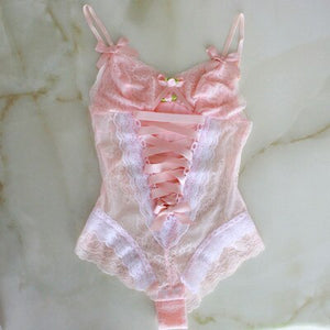 Body Dentelle Rose Pâle
