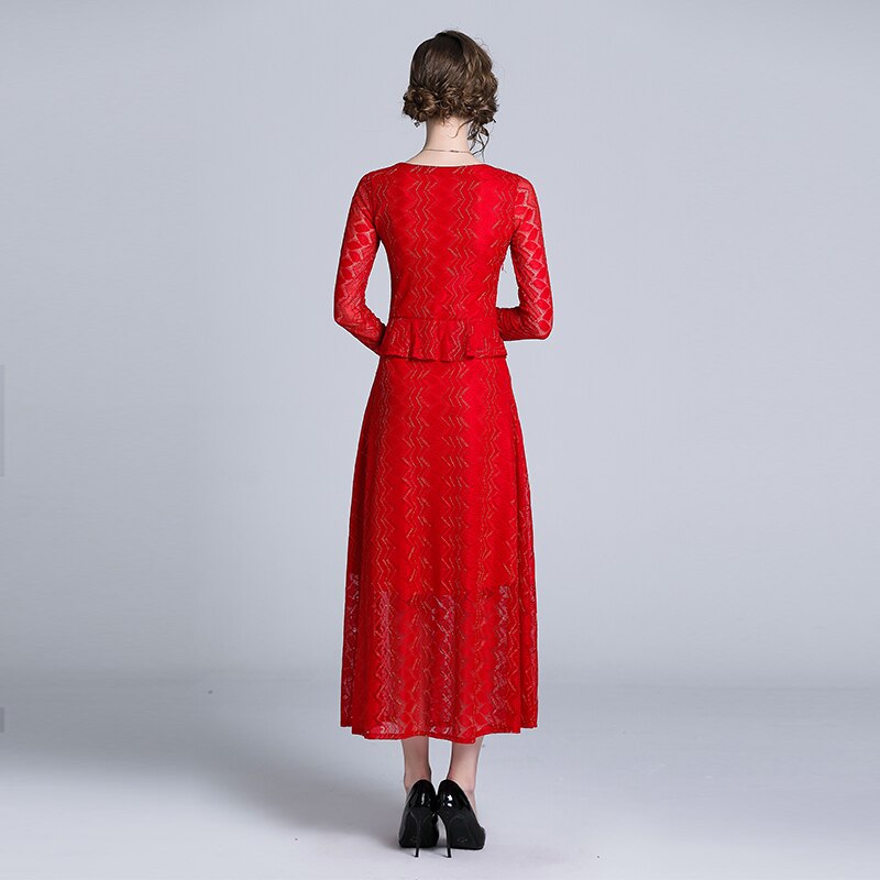 Robe Dentelle Rouge Manche Longue | Infinie Dentelle