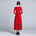 Robe Dentelle Rouge Manche Longue | Infinie Dentelle