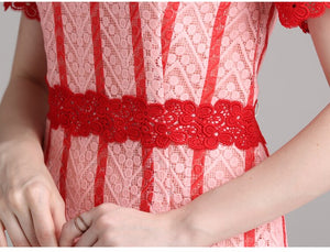 Robe Dentelle Rose et Rouge | Infinie Dentelle
