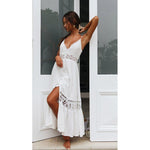 Robe Blanche Dentelle Longue Bohème | Infinie Dentelle