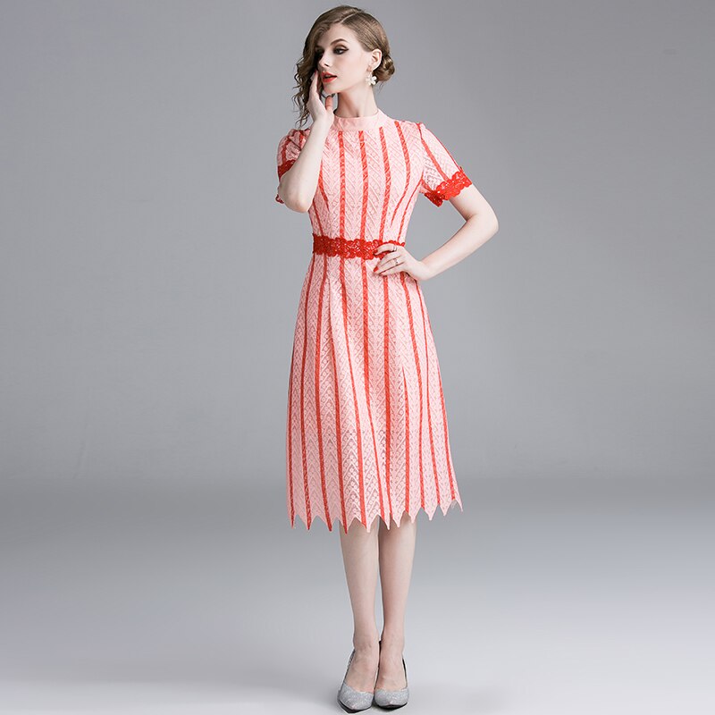 Robe Dentelle Rose et Rouge | Infinie Dentelle