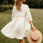 Robe Tunique Dentelle Blanche