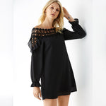 Robe Dentelle Noire Col Bateau | Infinie Dentelle