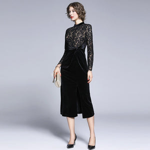Robe Dentelle et Velours | Infinie Dentelle