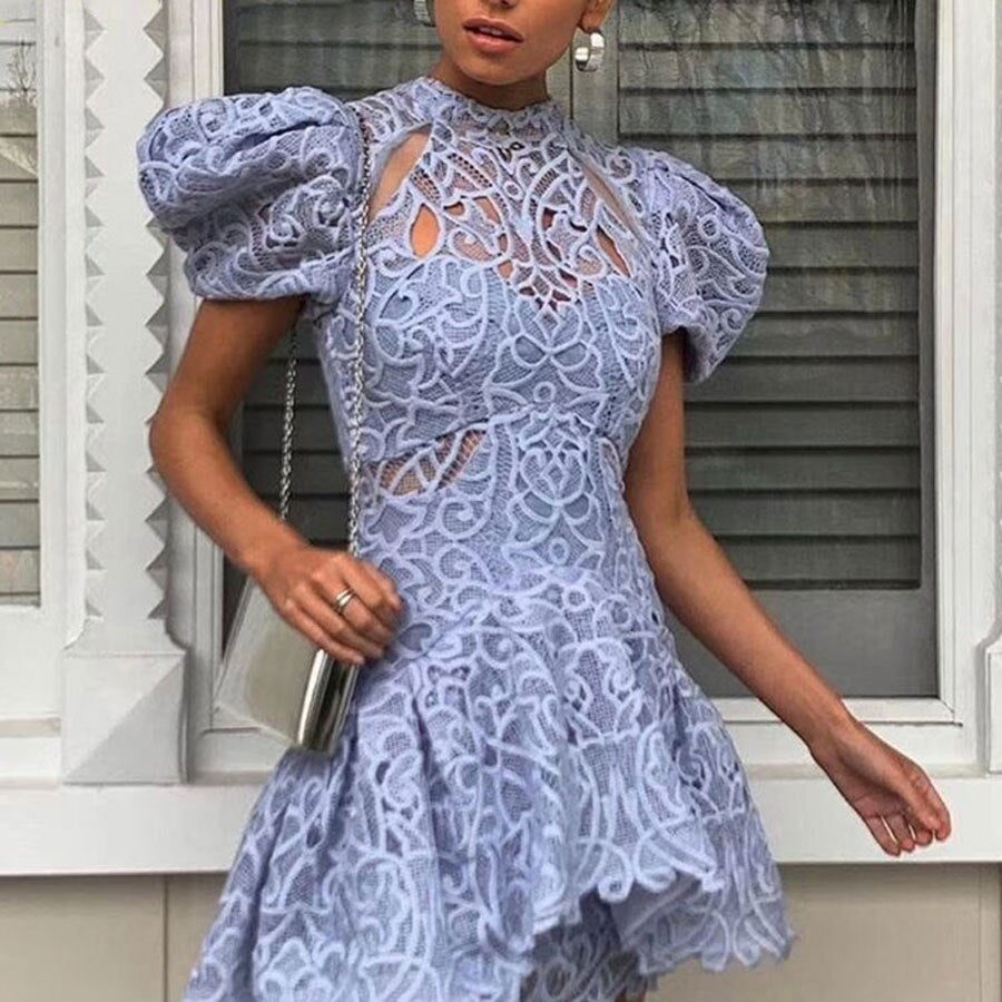Robe Dentelle Manche Lanterne | Infinie Dentelle