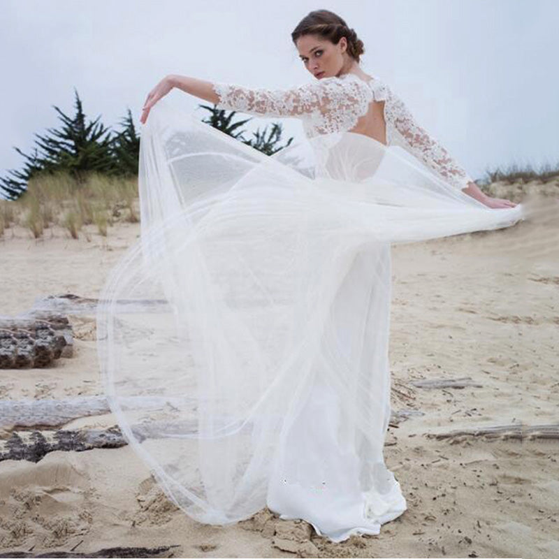 Robe de Mariée Manche 3/4 Dentelle