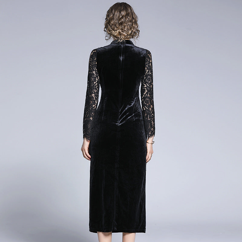Robe Dentelle et Velours | Infinie Dentelle