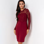 Robe Fourreau Dentelle Bleu Marine | Infinie Dentelle