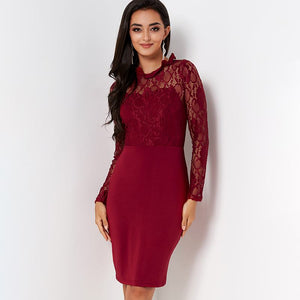 Robe Fourreau Dentelle Bleu Marine | Infinie Dentelle