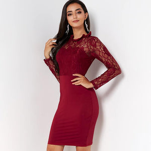Robe Fourreau Dentelle Bleu Marine | Infinie Dentelle