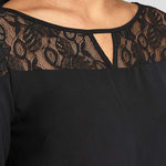 Haut Dentelle Manches Évasée