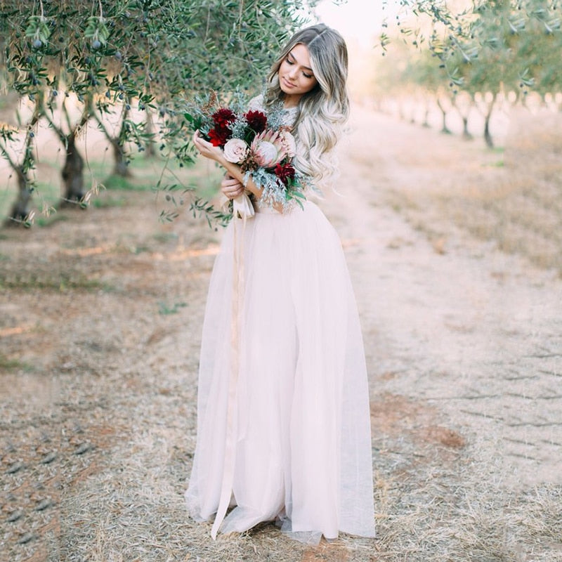 Robe de Mariée Dentelle Deux Pièces