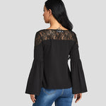 Haut Dentelle Manches Évasée