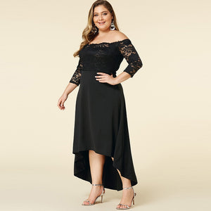 Robe Dentelle Grande Taille Asymétrique | Infinie Dentelle