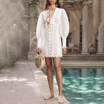 Robe Dentelle Blanche Empire | Infinie Dentelle