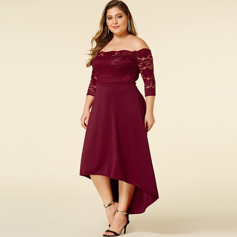 Robe Dentelle Grande Taille Asymétrique | Infinie Dentelle