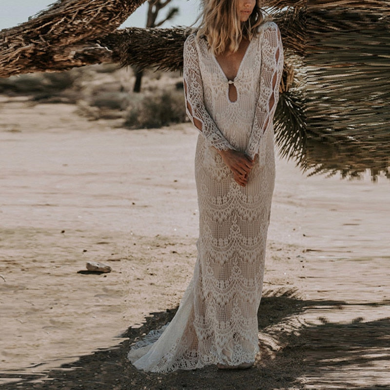 Robe Blanche Dentelle Cérémonie | Infinie Dentelle